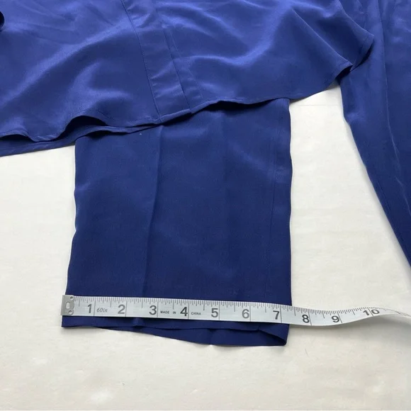 Regina Porter Womens Large Purple Blue Wicked 90s Shirt & Pants 100%‎ Silk NEW - Picture 14 of 16